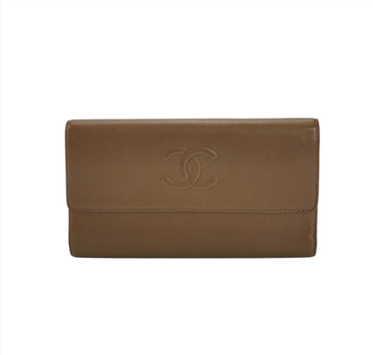 Chanel wallet cowhide brown *.*cm