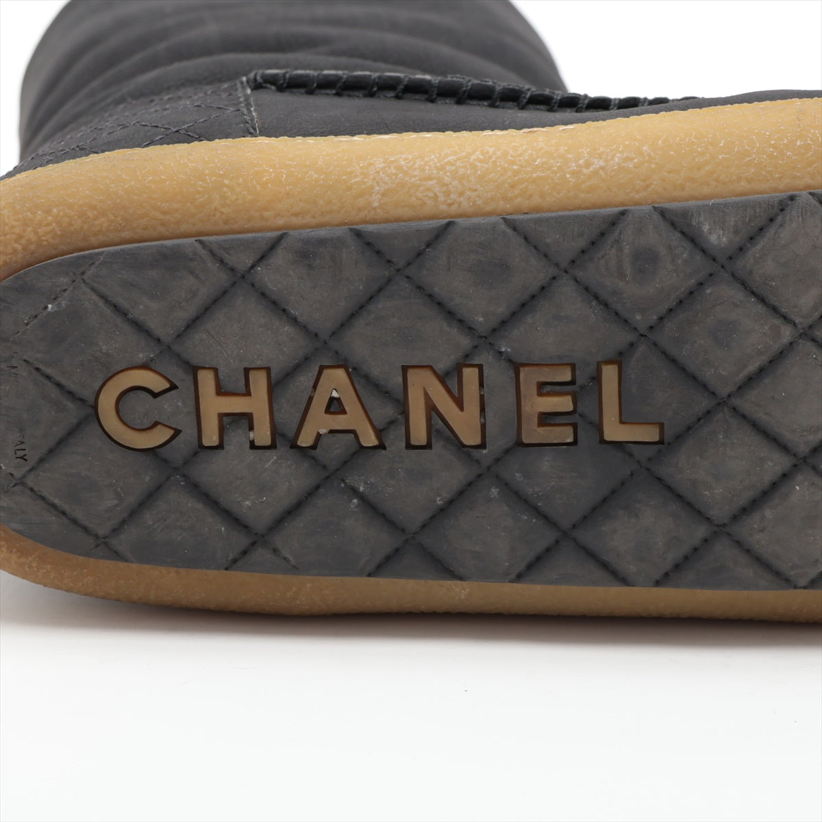 Chanel Coco Mouton x Leather Shoes 36  Black G28739 Chain