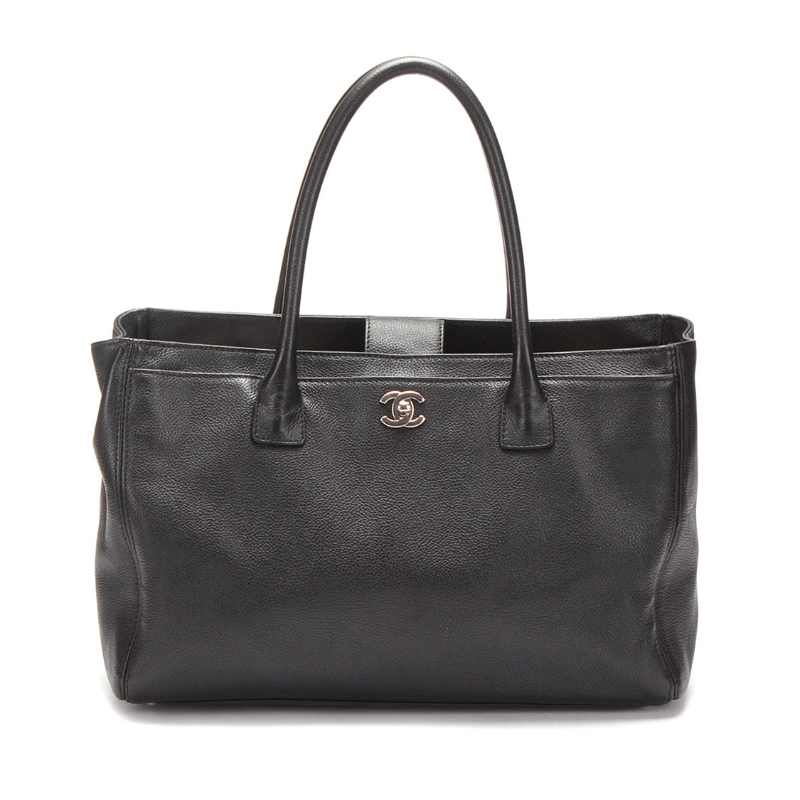 Chanel CC Executive Cerf Tote Leather Tote Bag in Good condition