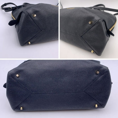 Burberry Black Leather Greenwood Dome Bag Satchel With Strap
