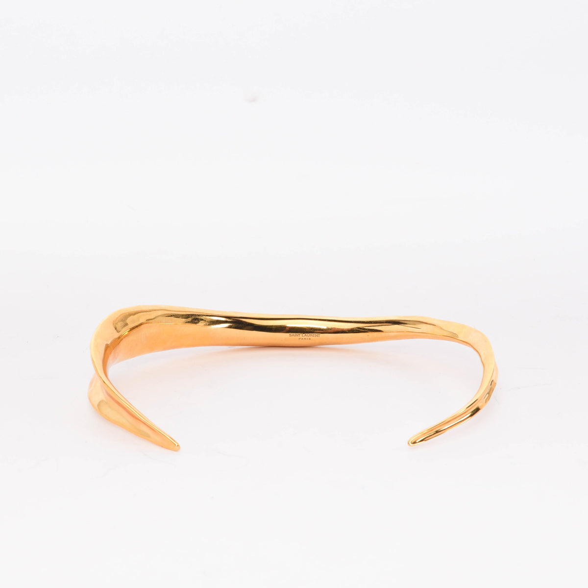 Saint Laurent Gold Tone Torc Choker Necklace