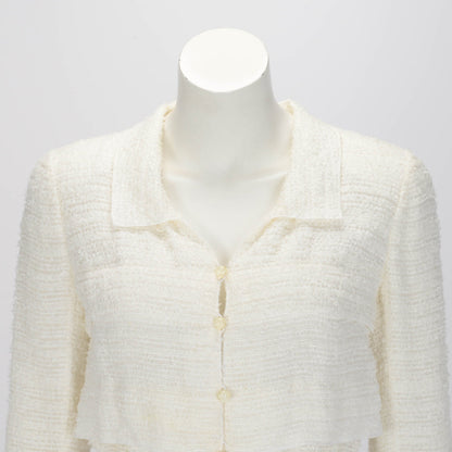 Chanel Ecru Fantasy Tweed Drawstring Jacket FR 40
