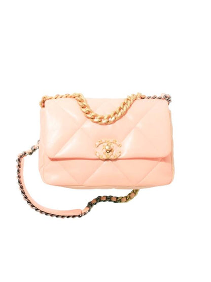 19 Lambskin Medium Hand Cross Bag Light Orange Chanel