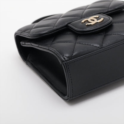 Chanel Lambskin  Chain Shoulder Bag Black G
