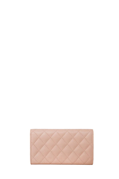 Chanel Light Pink Caviar  Quilted Crystal CC Large Gusset Flap  Wallet