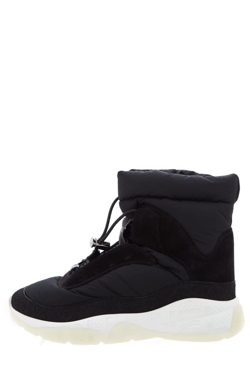 Chanel Black Nylon & Suede Snow Booties SZ 37.5