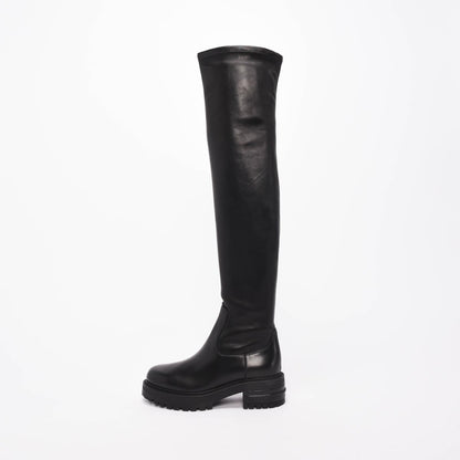 Dior Black Stretch Lambskin D-Fight Over-the-Knee Boots 36.5