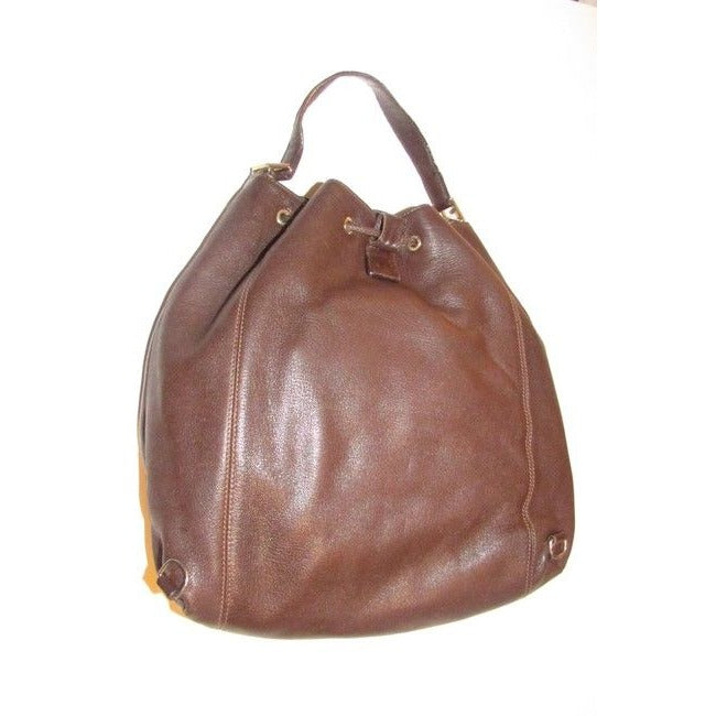 Fendi Brown Leather Three-Way Messenger Backpack Cross body