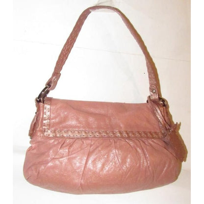 Fendi Selleria Chef Style Purse Metallic Pink Leather Shoulder Bag