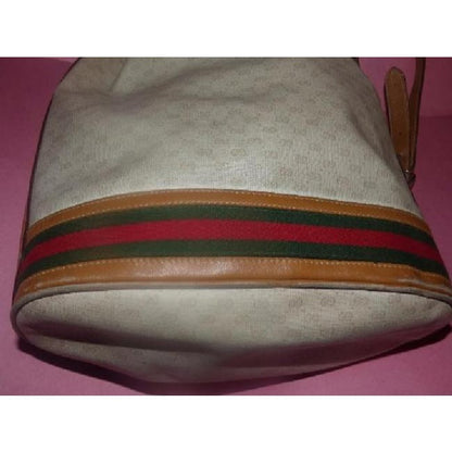 Gucci Vintage Pursesdesigner Purses Camel Small G Logo Print On Ivory Coated Canvas And Camel Leathe