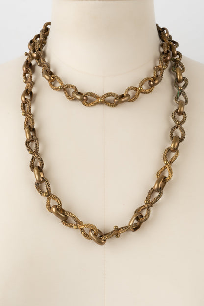 Collier doré Chanel 1950-60