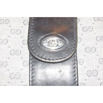 Gucci Blue Small G Logo Print Coated Canvas And Navy Leather With Chrome Accents Vintage Collection