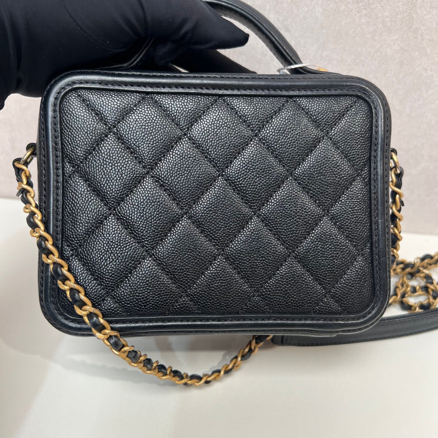CHANEL Patent Flap Waist Belt Bag Black