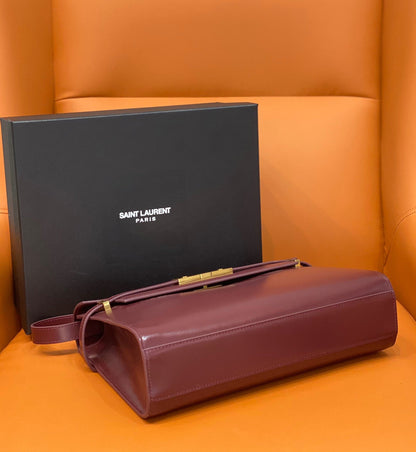 Yves Saint Laurent Manhattan Shoulder Bag Rouge Legion