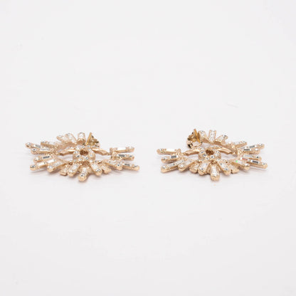 Chanel Gold Tone Baguette Crystal CC Clip-on Earrings