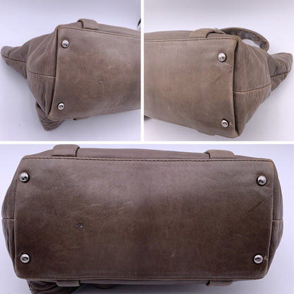 CHANEL Brown Leather Sticth Mademoiselle 8 Knots Tote Bag