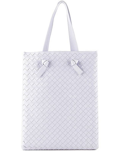 Luxury Bottega Veneta Tie Tote Bag White