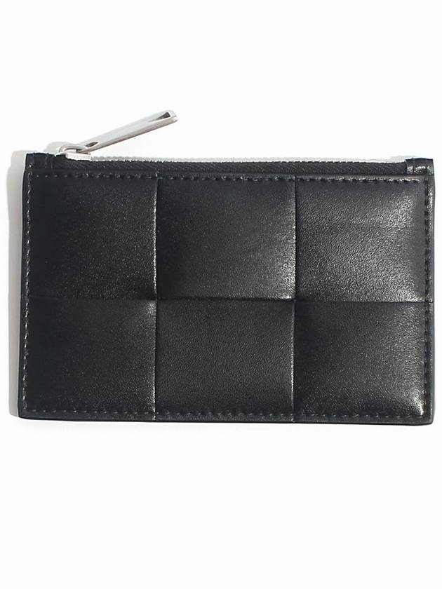 Luxury Bottega Veneta Leather Card Wallet Black