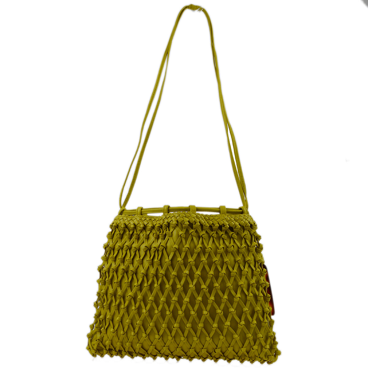 Chanel Green Lambskin Braided Shoulder Bag