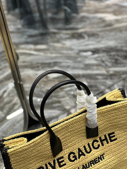 Yves Saint Laurent Rive Gauche Tote Bag In Raffia