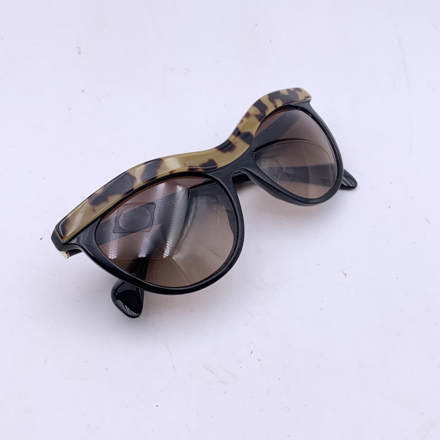 PRADA Black Beige Cat Eye Spr06P Sunglasses 54/19 140Mm