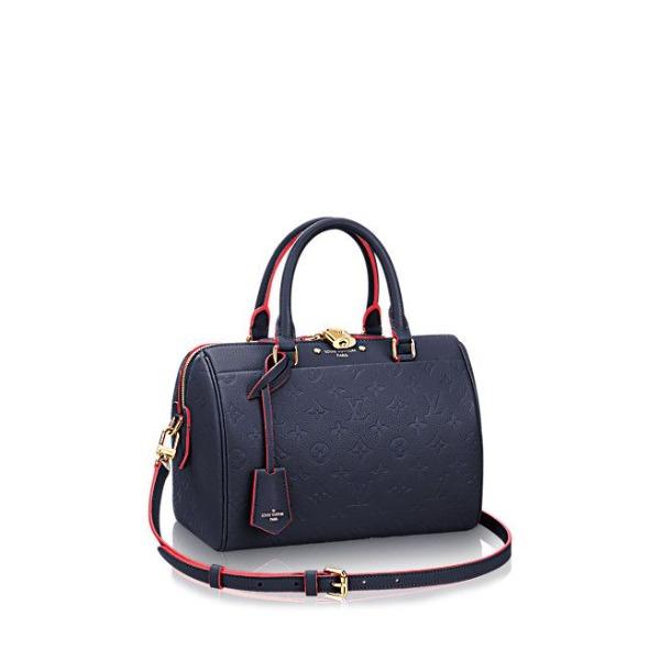 LV Speedy Bandouliere 25 Monogram Empreinte Leather Marine Rouge