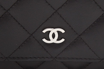 Chanel 2018 Black Lamb Skin Wallet on Chain Cross-Body