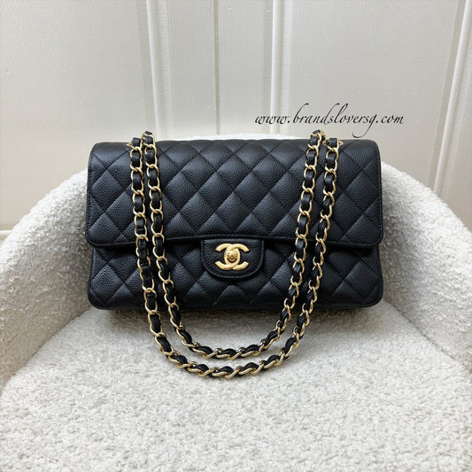 Chanel Medium Classic Flap CF in Black Caviar and GHW