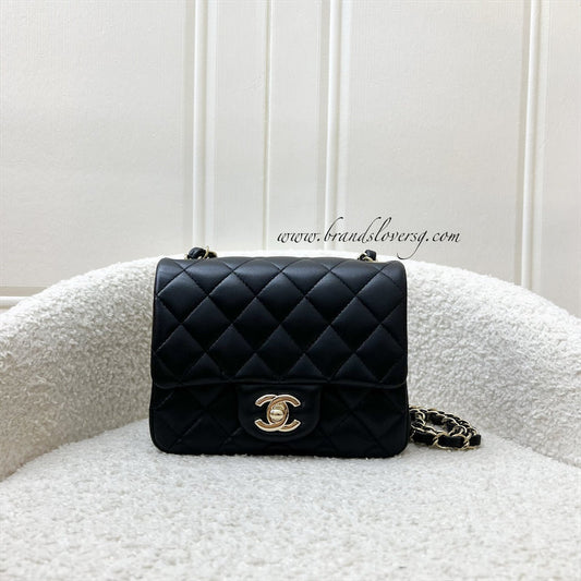 Chanel Classic Square Mini Flap in Black Lambskin and LGHW (Model: A35200)