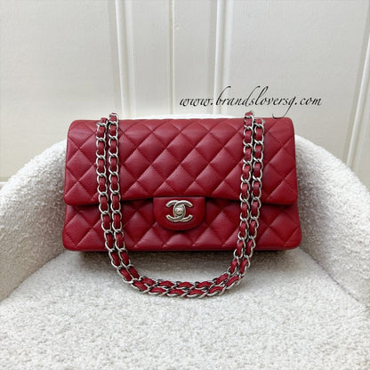Chanel Medium Classic Flap CF in Red Caviar and SHW