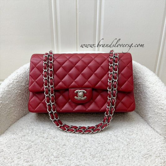 Chanel Medium Classic Flap CF in Red Caviar and SHW