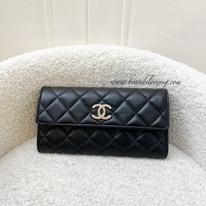 Chanel 24A Long Wallet in Black Caviar and LGHW (Model: AP3972)