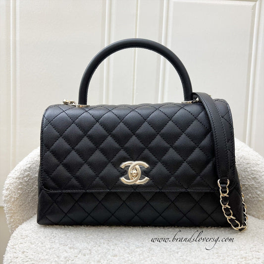 Chanel Medium 29cm Coco Handle in Black Caviar and GHW (Model: A92991)