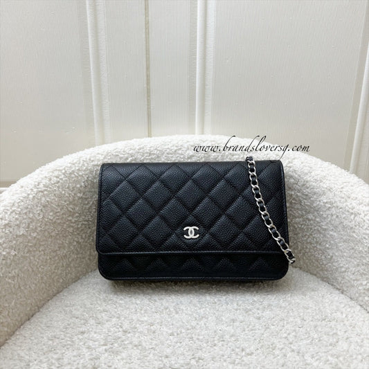 Chanel Classic Wallet on Chain WOC in Black Caviar and SHW