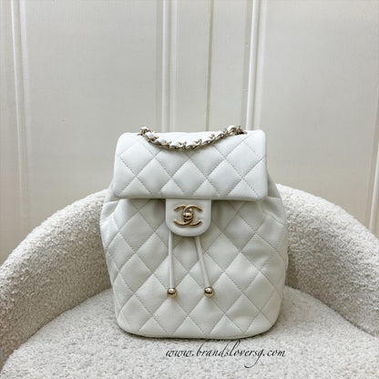Chanel 24S Urban Spirit Backpack in White Caviar and LGHW (Model: AS4058)