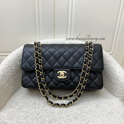 Chanel Medium Classic Flap CF in Black Caviar and GHW (Model: A01112)