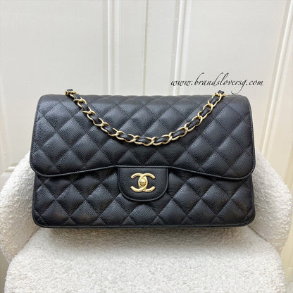 Chanel Jumbo Classic Flap DF in Black Caviar and GHW (Model: A58600)