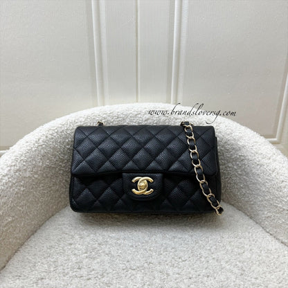 Chanel Classic Mini Rectangle Flap in Black Caviar and GHW