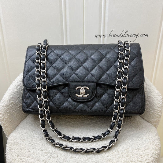 Chanel Jumbo Classic Flap DF in Black Caviar and SHW