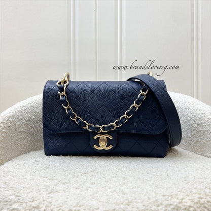 Chanel City Walk Flap in Navy Caviar and LGHW (Model: AS1574)