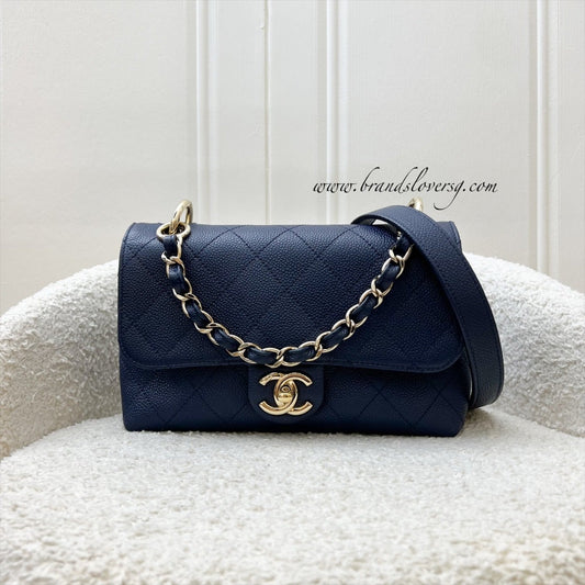 Chanel City Walk Flap in Navy Caviar and LGHW (Model: AS1574)