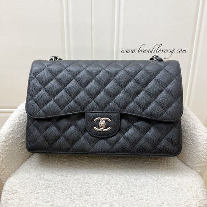 Chanel Jumbo Classic Flap CF in Black Caviar and SHW