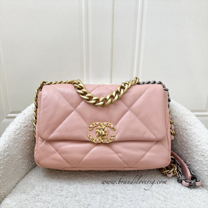 Chanel 19 Small Flap in Light Pink Goatskin and 3-tone HW