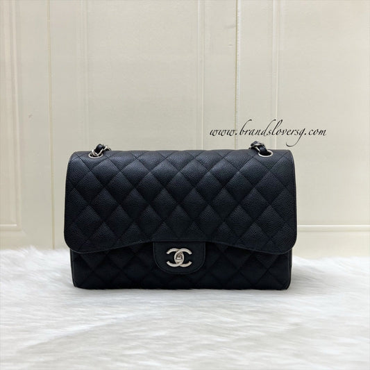 Chanel Jumbo Classic Flap CF in Black Caviar and SHW