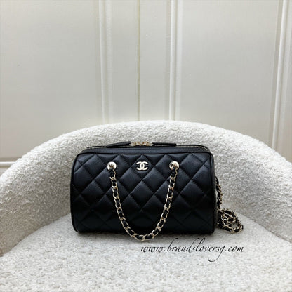 Chanel 25P Bowling Bag in Black Caviar and LGHW (Model: AP4474)