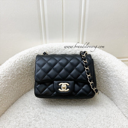 Chanel Classic Square Mini Flap in Black Lambskin and LGHW (Model: A35200)