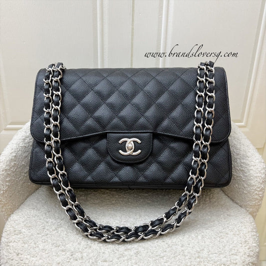 Chanel Jumbo Classic Flap DF in Black Caviar and SHW