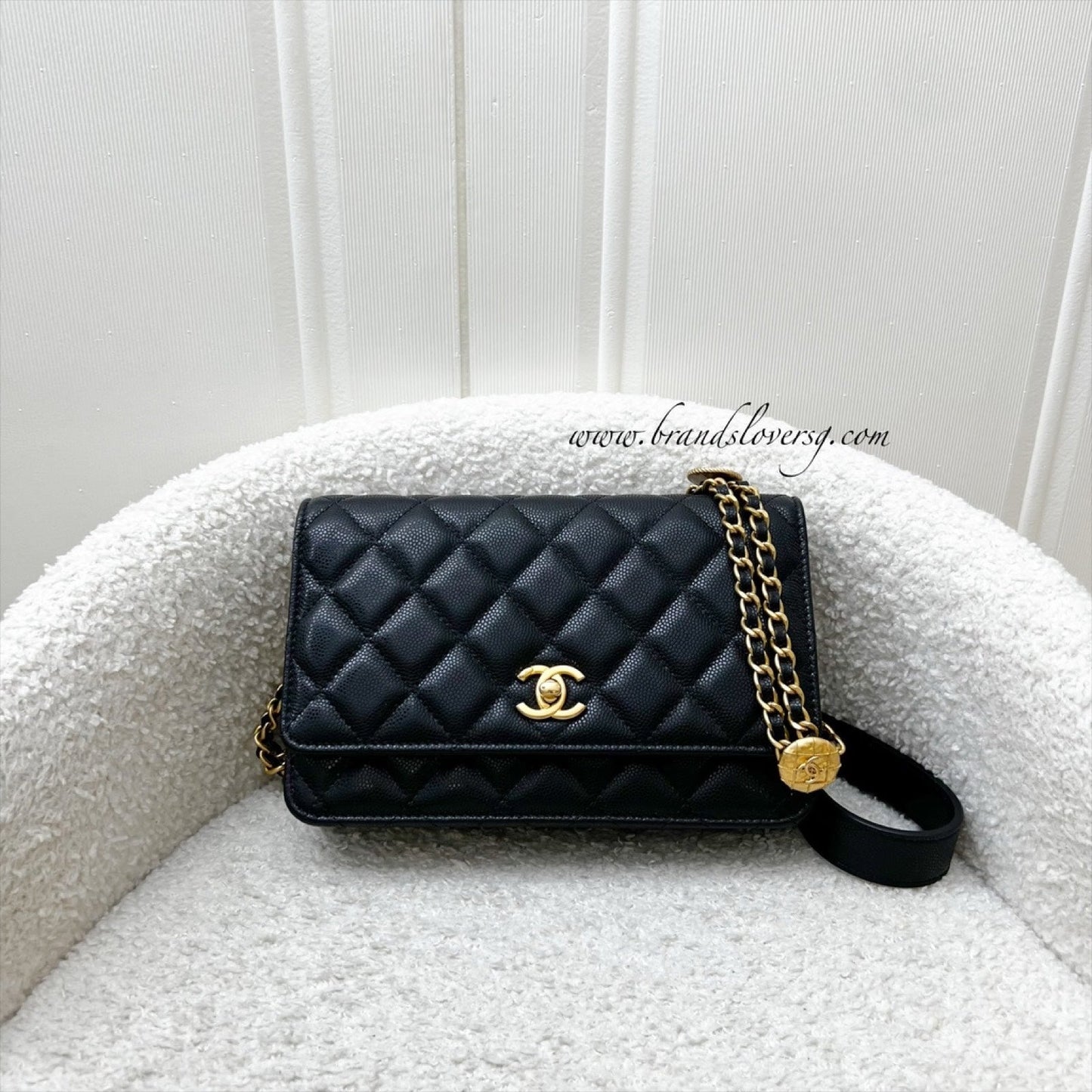 Chanel Twist Your Buttons Wallet on Chain WOC in Black Caviar and AGHW (Model: AP2840)