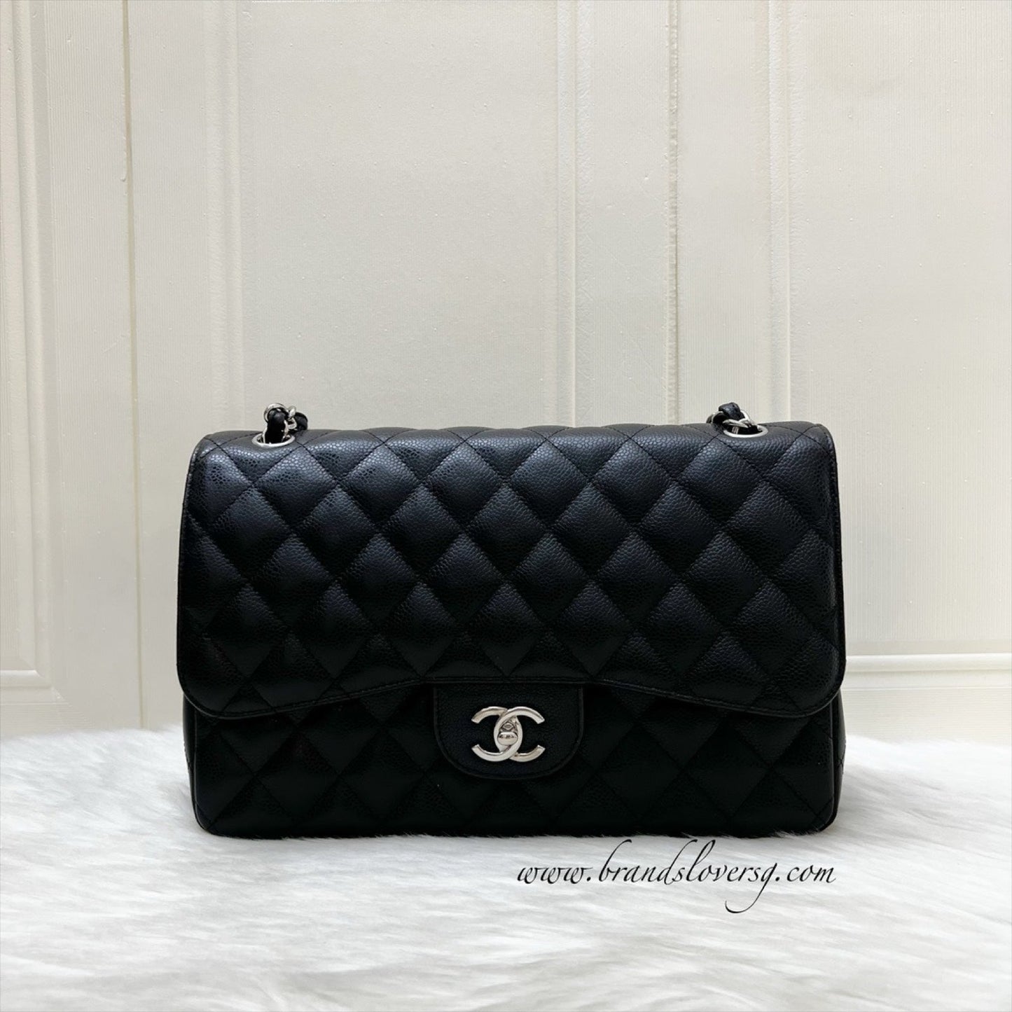 Chanel Jumbo Classic Flap DF in Black Caviar and SHW
