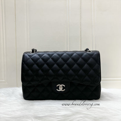 Chanel Jumbo Classic Flap DF in Black Caviar and SHW
